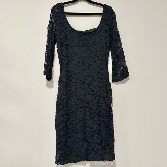 Material Girl Dresses & Skirts - Material Girl Black Lace Bodycon Dress Cutout Back Size Medium EUC Y2K LBD